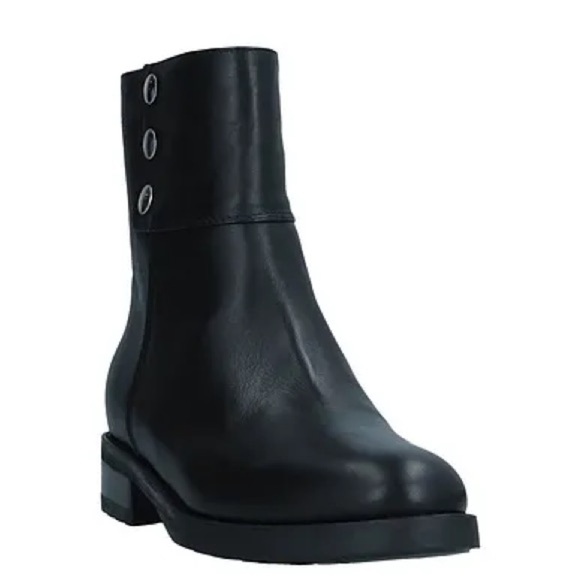 Bruglia | Black Leather Ankle Boots With Button Detail Size 36 NEW - Picture 12 of 12